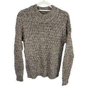 Universal Thread Chunky Textured Knit Sweater - Marled Gray Cozy Size S